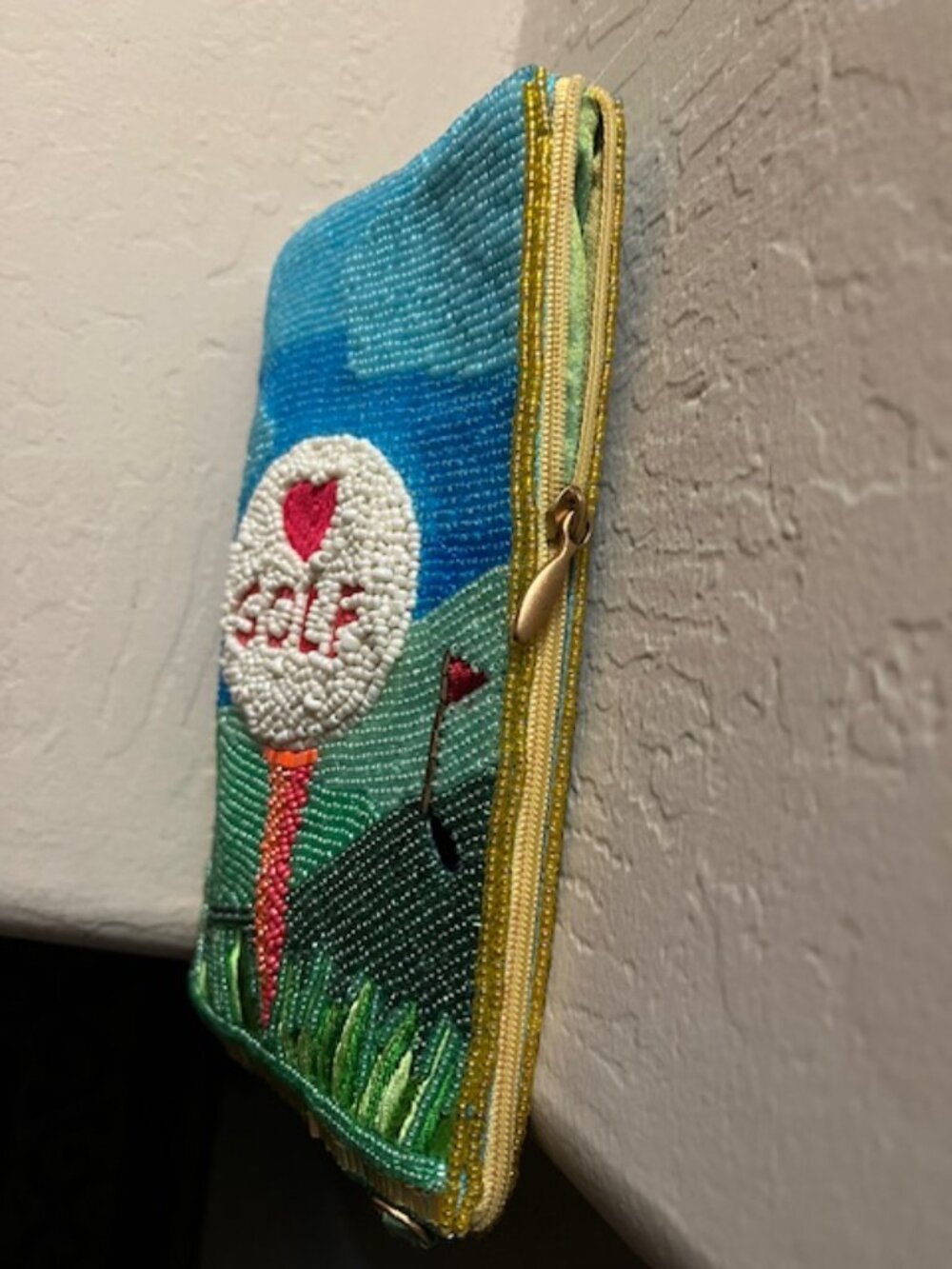 Mary Frances Crossbody Beaded Embroidered Golf Clutch Phone Bag Purse Art - Picture 9 of 9